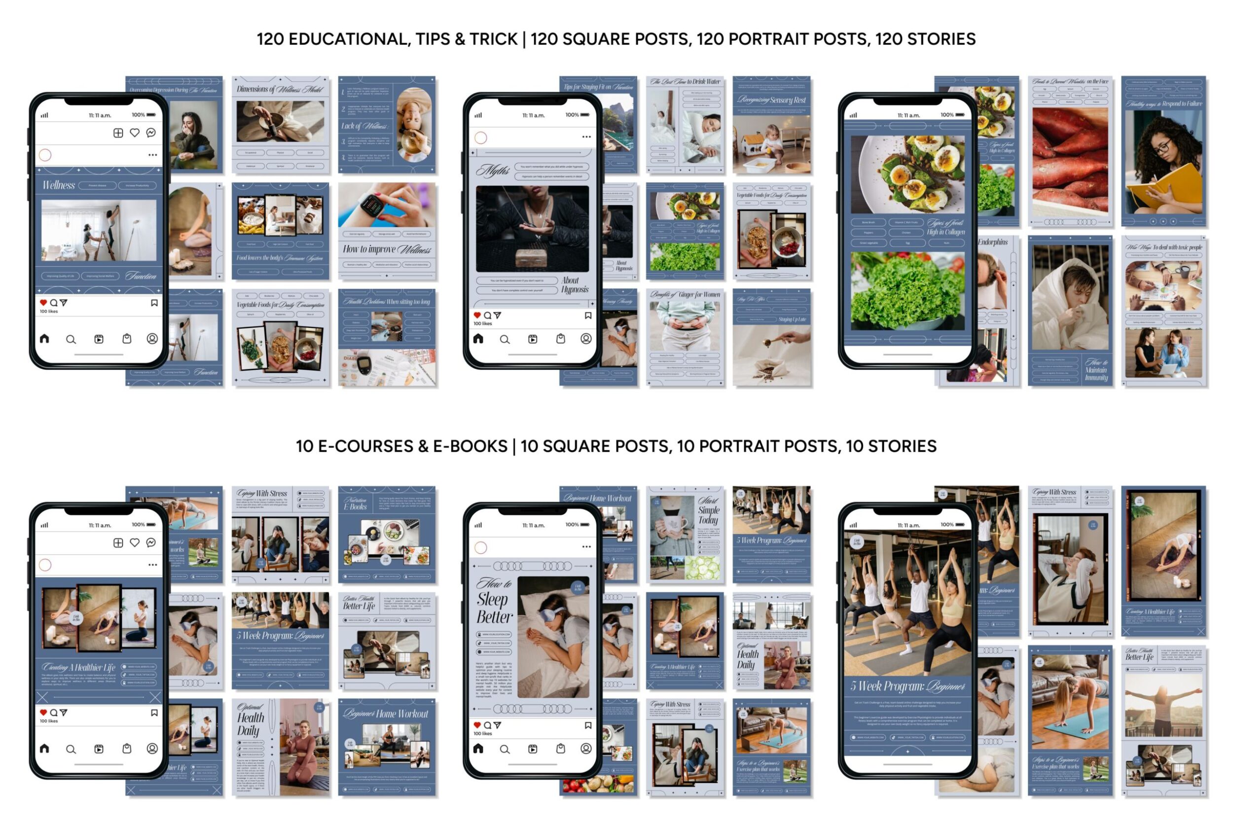 Social Media Templates Blue Velvet